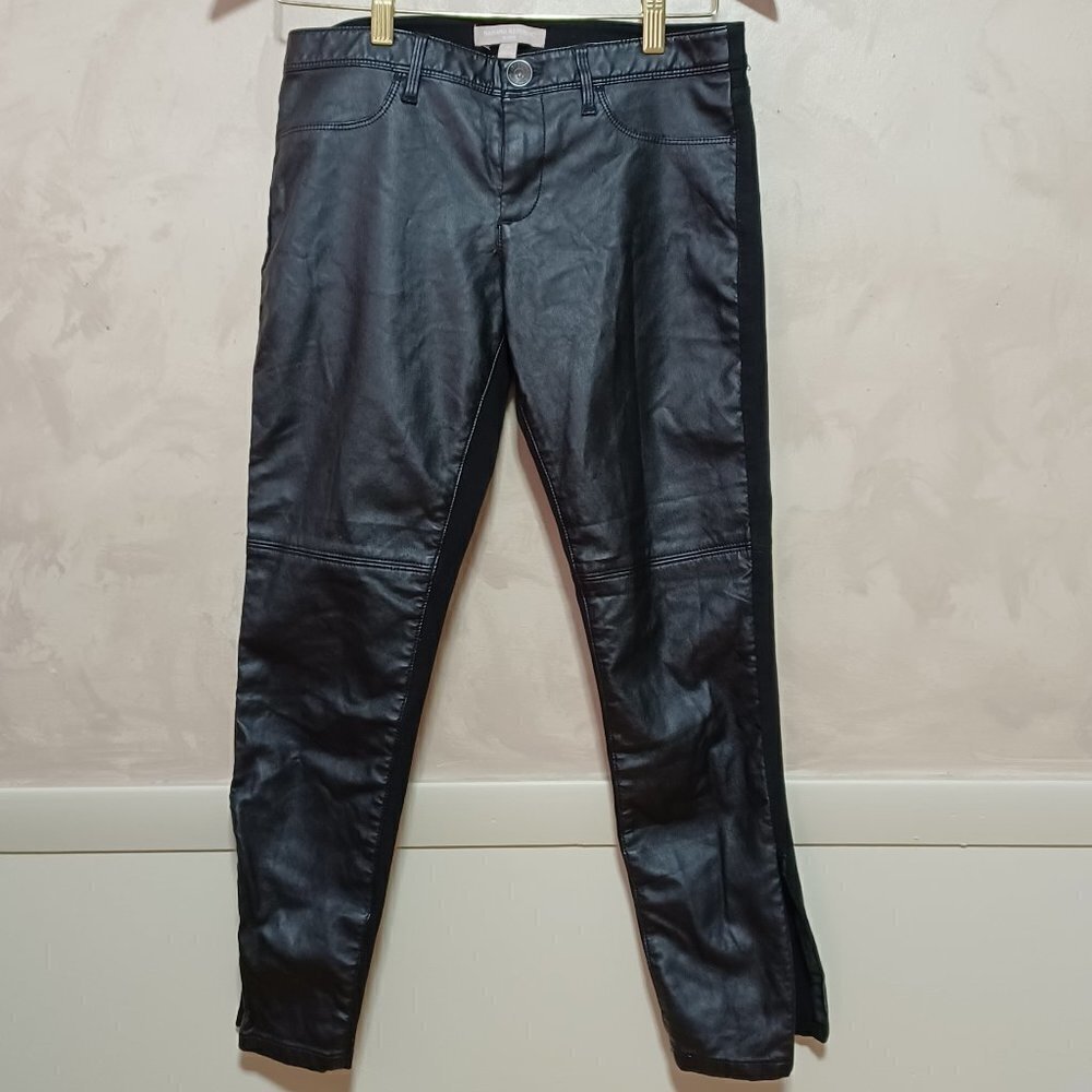 Banana Republic Sloan Black leather Pants Jeans size 2S